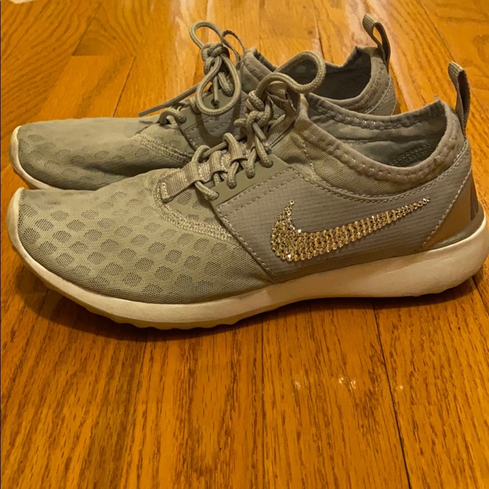 Nike Juvenate gray shoes with Swarovski crystals